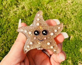 Starfish Retractable Badge Reel, Summer Badge Reel, Nurse ID Holder, Animal Badges, Summer Vibes, Office Name Tag, Ocean Animals