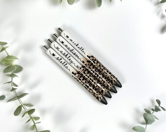 Personalized Leopard Glitter Pen, Any Color Combination, Custom Refillable Glitter Pen, InkJoy, Fully Customizable Gift, Personalized Gift