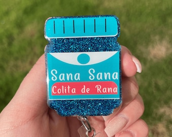 Sana Sana Colita de Rana Badge Reel, Sana Sana Badge Reel, Sana Sana Badge, Sana Sana Colita, Funny Badge Holder