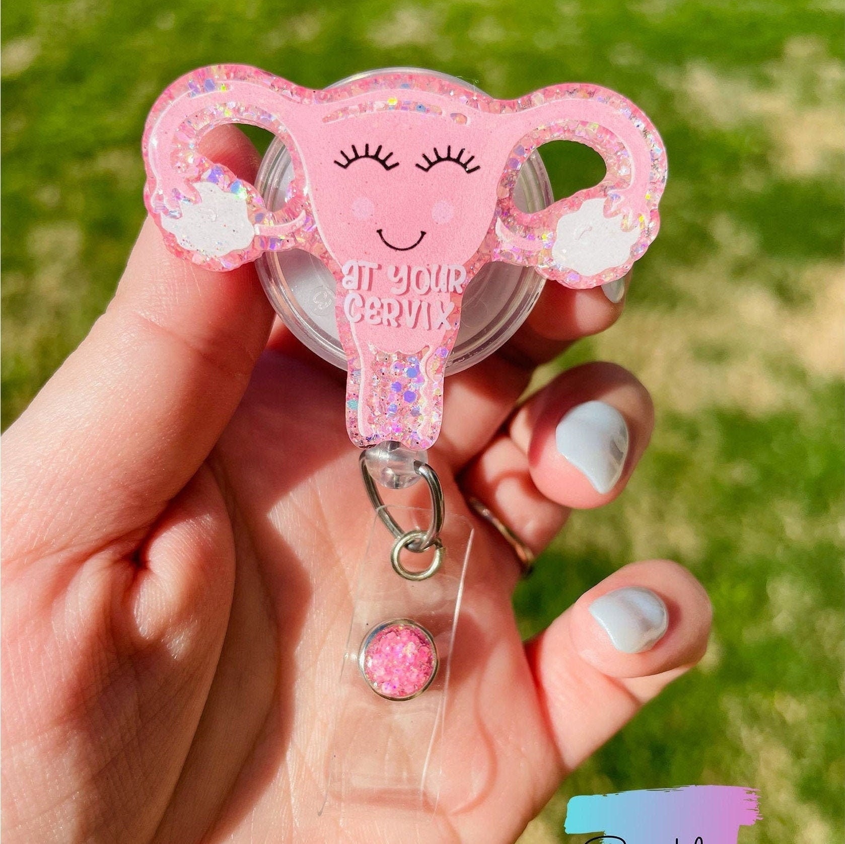 Uterus at Your Cervix Badge Reel, Funny Badge Reel, OBGYN Name Tag