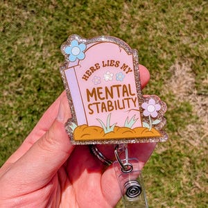 Mental Stability Badge Reel, Funny Badge, Badge Reel Retractable, Funny Badge Holder, Funny Mental Health, Badge Reel Nurse