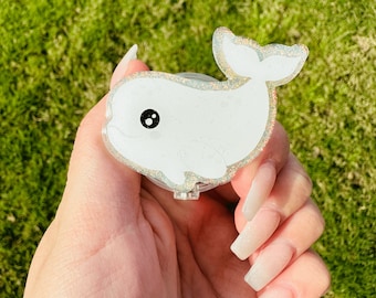Beluga Whale Retractable Badge Reel, Summer Badge Reel, Nurse ID Holder, Animal Badges, Summer Vibes, Office Name Tag, Ocean Animals