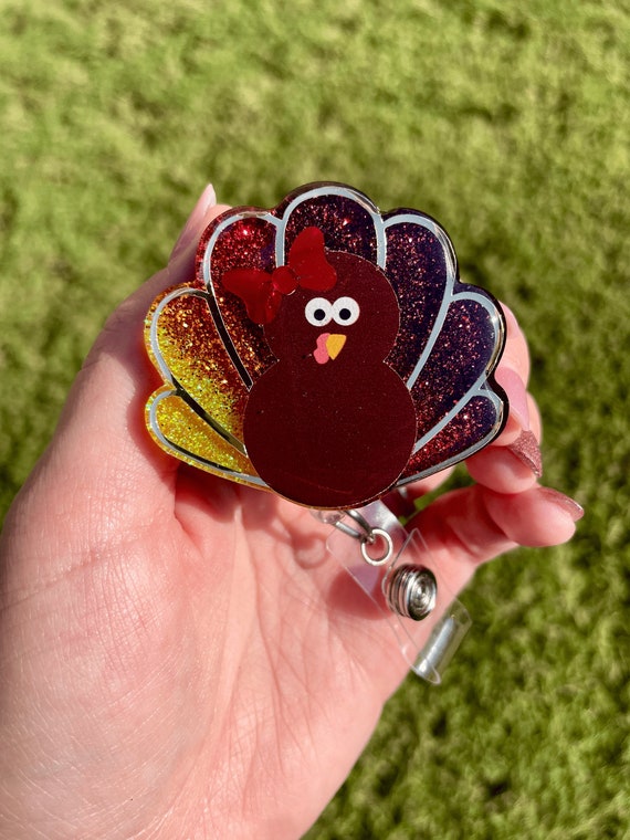 Thanksgiving Badge Reel/turkey Badge/badge Holder/id Holder/badge