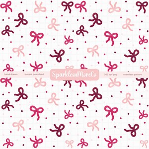 Patrón sin costuras de lazos de San Valentín 300 DPI PNG Descarga para papel digital Diseño de superficie de tela de vinilo Amantes de los libros Vday