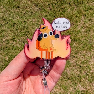 It&#39;s Fine Badge Reel, Funny Badge, Badge Reel Retractable, Funny Badge Holder, Funny Mental Health, Badge Reel Nurse