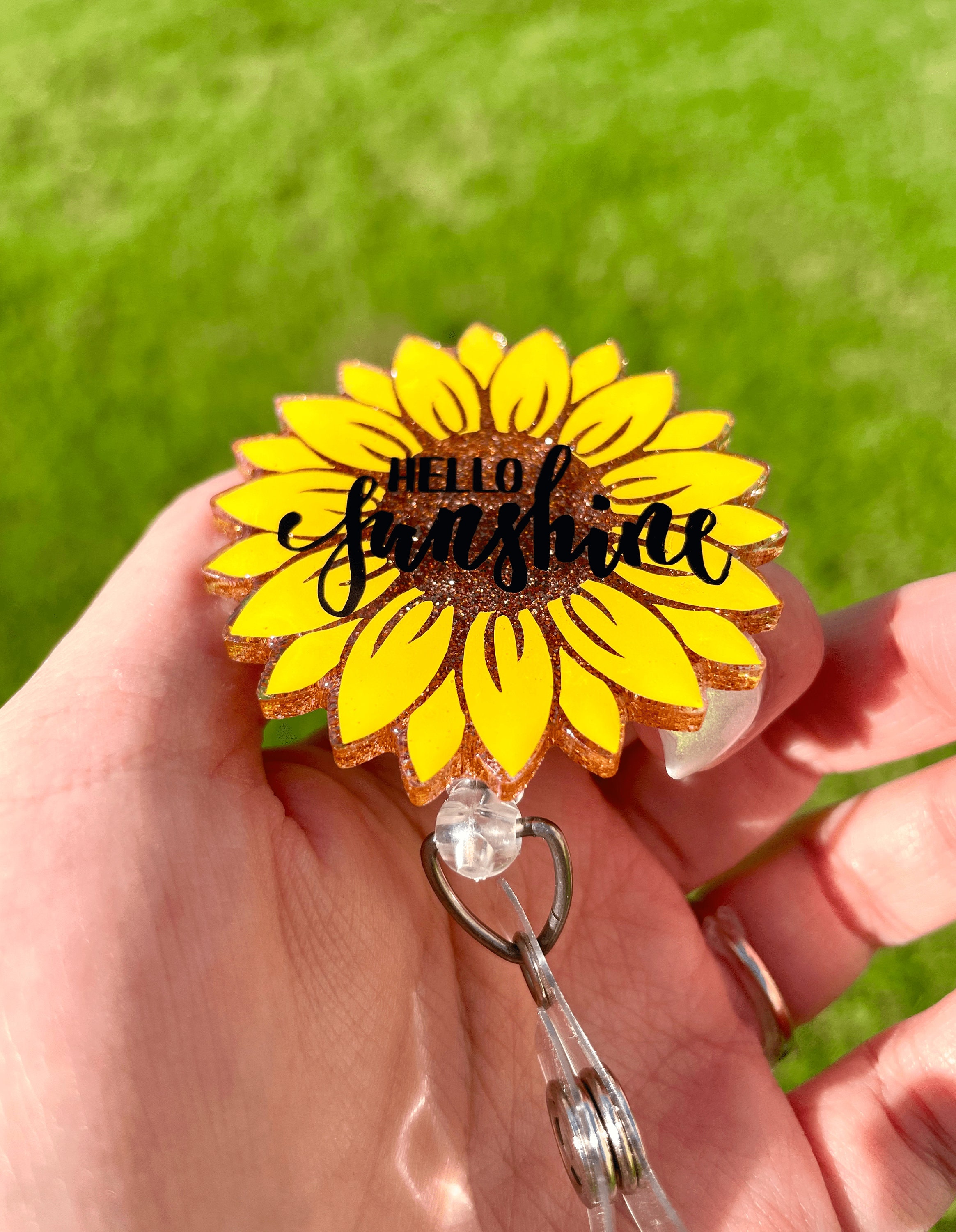 Sunflower Badge Reel Hello Sunshine Sunflower Badge Reel - Etsy