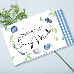 Biglietto di ringraziamento Berry Much / Biglietto a tema frutta / Lettera di apprezzamento / Biglietto di ringraziamento / PDF scaricabile / A6 / Biglietto del mercato agricolo