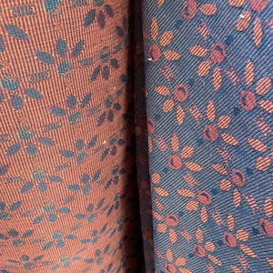 Orange and Blue Woven Wool Upholstery Fabric