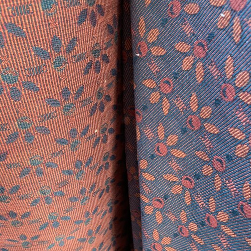 Orange and Blue Woven Wool Upholstery Fabric Etsy