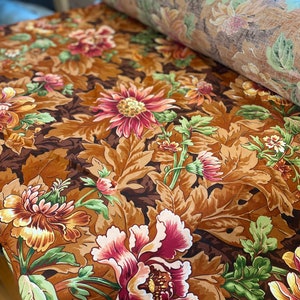 Gauguin brown, red, and green floral vintage Summer Hill fabric