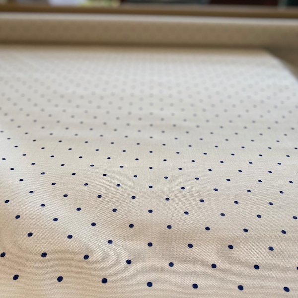 Polka Polka Cadet Blue Vintage Summer Hill Fabric New Old Stock