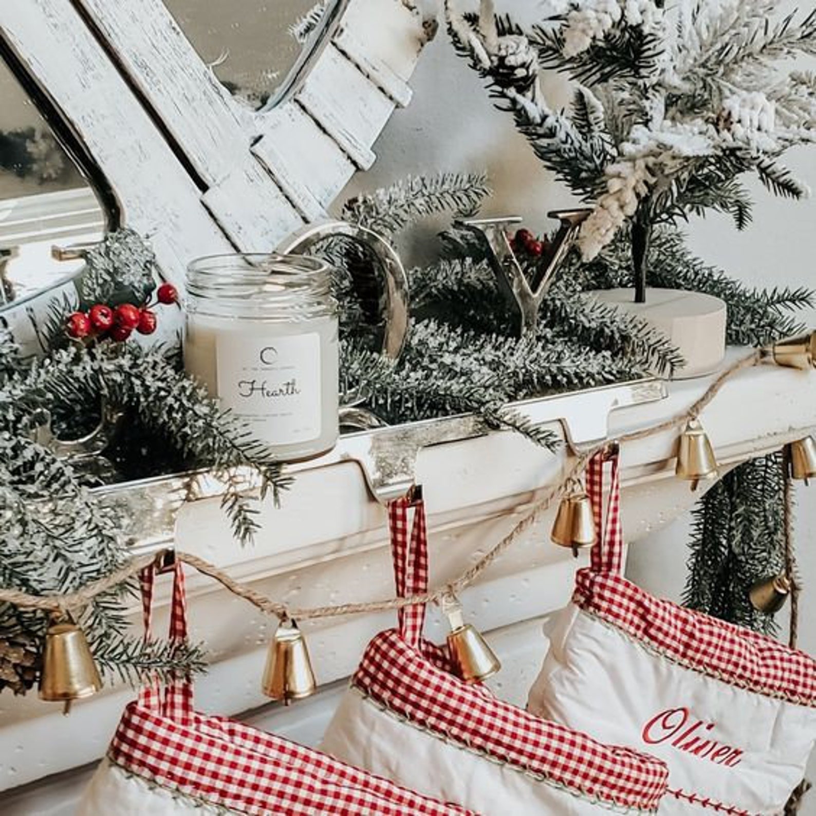 Holiday/ Christmas HEARTH Lux Soy 8oz Candle with or with out Etsy