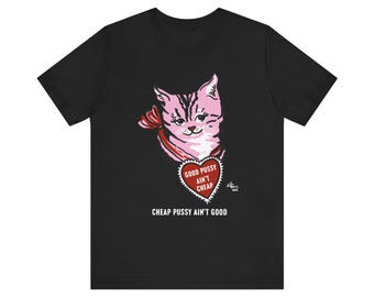 Rolig katttatuering punk skate rock t-shirt | El Ray kattungekonst