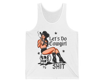 Cowgirl Sht el ray art Unisex Jersey Tank