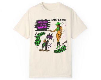 Outlaw cowgirl Unisex Garment-Dyed T-shirt