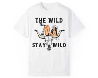 Wild Cowgirl El Ray Art Unisex Garment-Dyed T-shirt