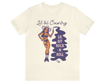 Cowgirl, pinup, pinup girl, country girl, tee shirt, gift for her, gift, El Ray art. Unisex Jersey Short Sleeve Tee