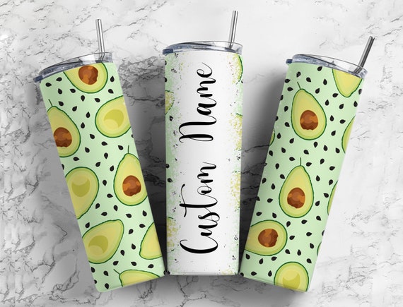 Avocado Fruit, Split Seamless, 20oz Sublimation Tumbler Design, Skinny  Straight Tumbler, Add Your Own Name PNG