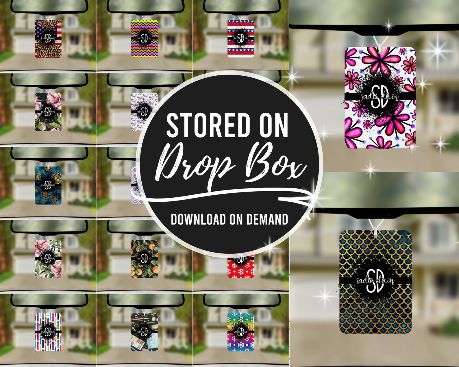 250 Air Freshener Sublimation Templates With Mockups Add Etsy