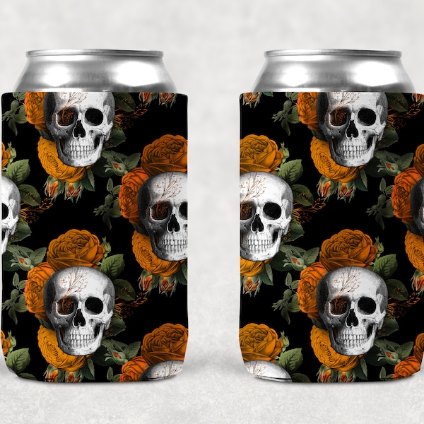 Skull Tattoo Dad Can Cooler, Sublimation Designs, Beer Cozies, Can Cosies, Stubby Holders, Can Cooler Template, PNG, Fathers Day