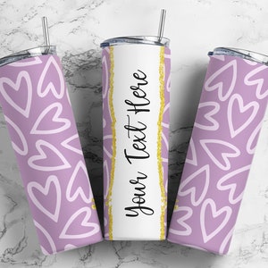 Valentines Day Tumbler Sublimation Design, 20oz Love Hearts Skinny Tumbler  Wraps Template PNG, 20oz Straight Tumbler