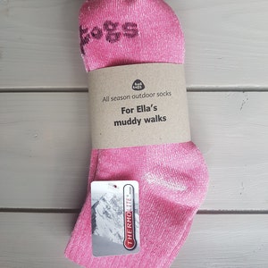 Personalised Knee length socks/Horse riding socks/wellington boot socks/walking socks/thermal socks Pink