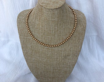 4mm* gold filled bead necklace