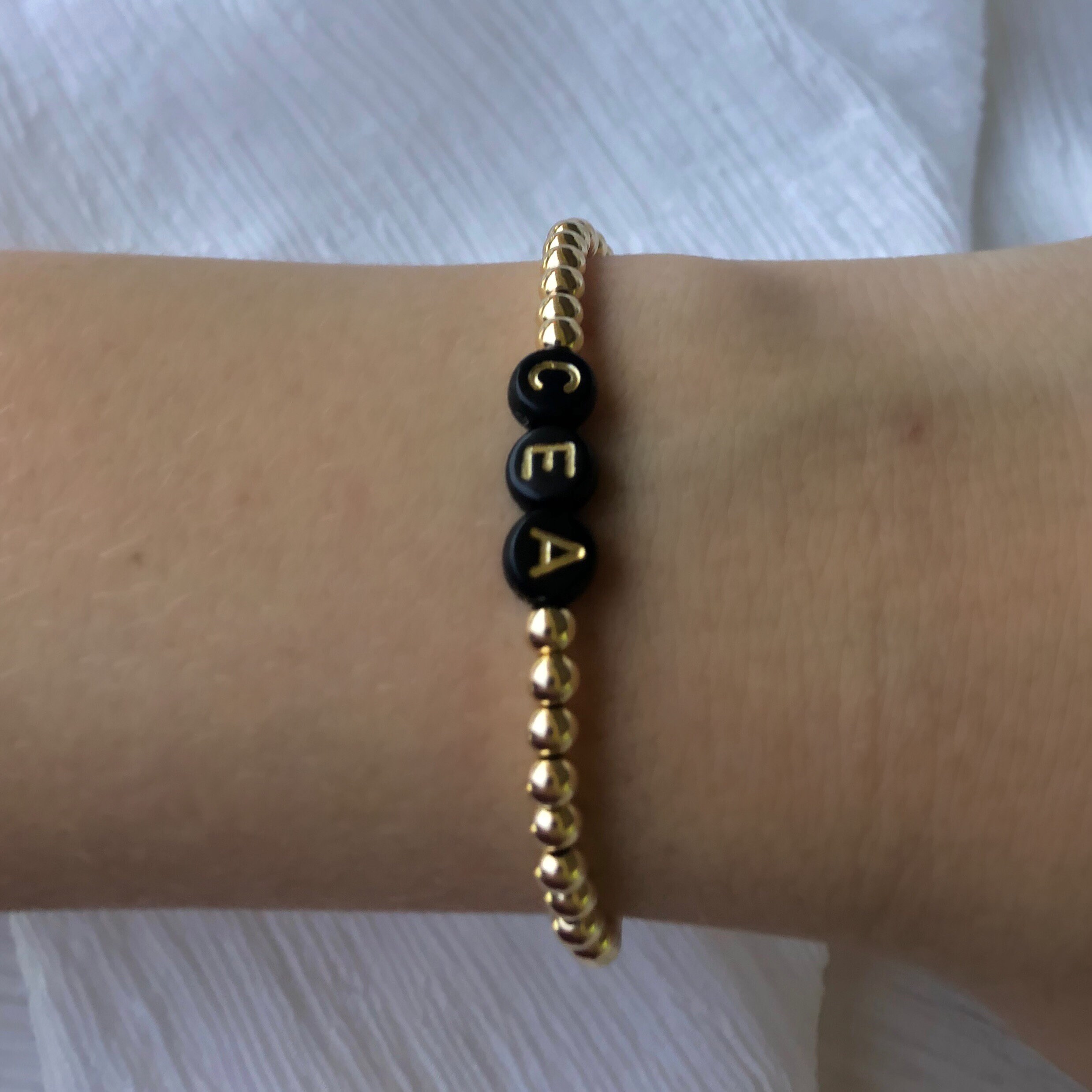 4mm Gold Filled & Custom Letter Bead Bracelet Etsy