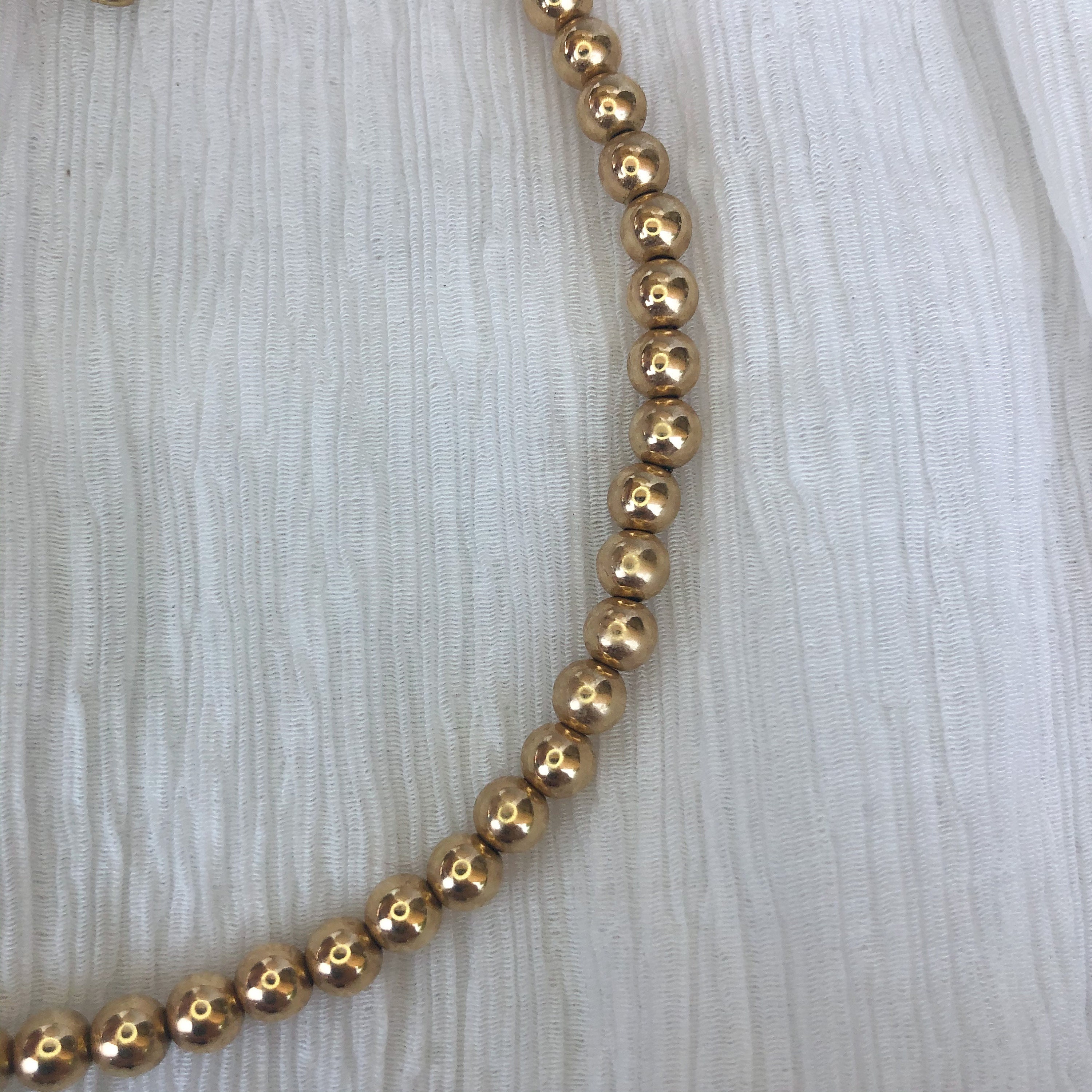 4mm Gold Filled Bead Necklace Etsy