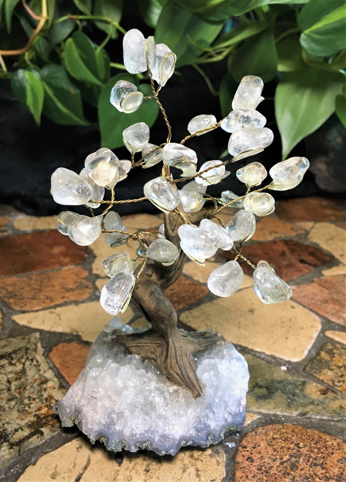 Crystal TREE OF LIFE Genuine Quartz Meditation Stones Gems Etsy