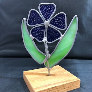 Stained glass blue flower