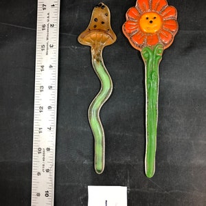 Set of 2 Fused glass plant buddies, choice of one set