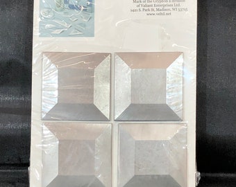 2” x 2” square beveled pewter casting package of 4
