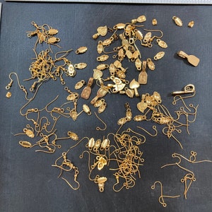Large Lot of Gold Plated Jewelry Findings