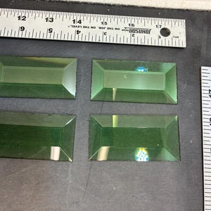 4 green color 1 1/2 ” x 3” rectangle bevels