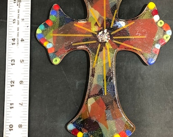 Fused glass cross