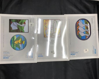 Lot of 3 stained glass patterns
