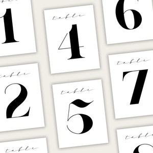Modern Minimalist Table Number Card Template, Simple Wedding Table Number, Editable, INSTANT DOWNLOAD, Digital Download, DIY 5x7