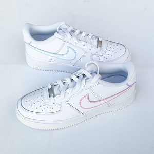 nike air force 1 pink and blue tick
