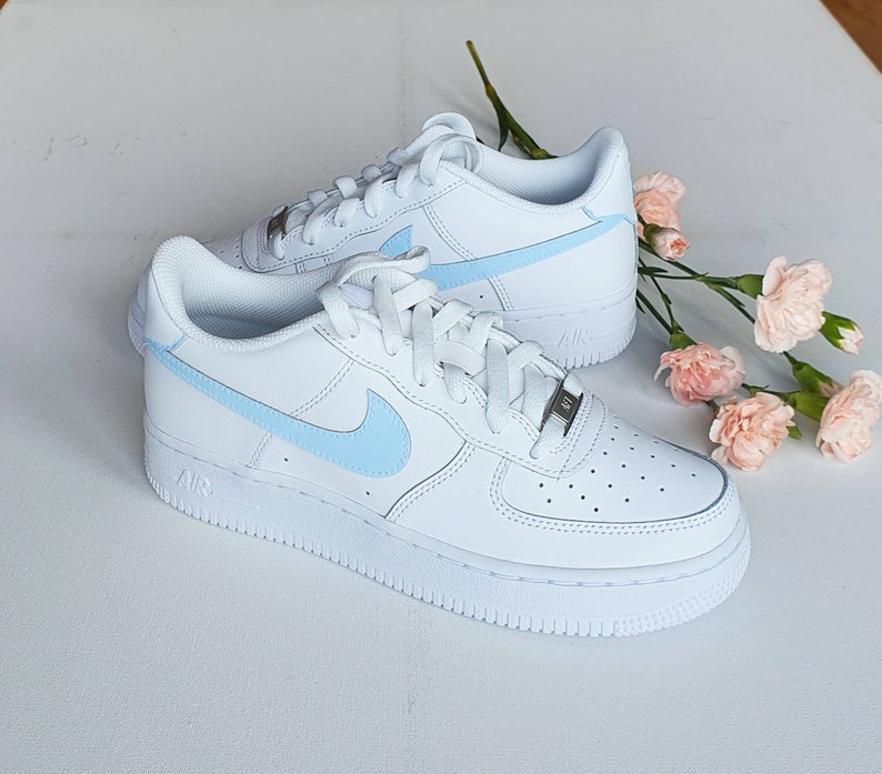 Baby Blau Tick Handbemalt Custom Nike Air Force 1. Für | Etsy