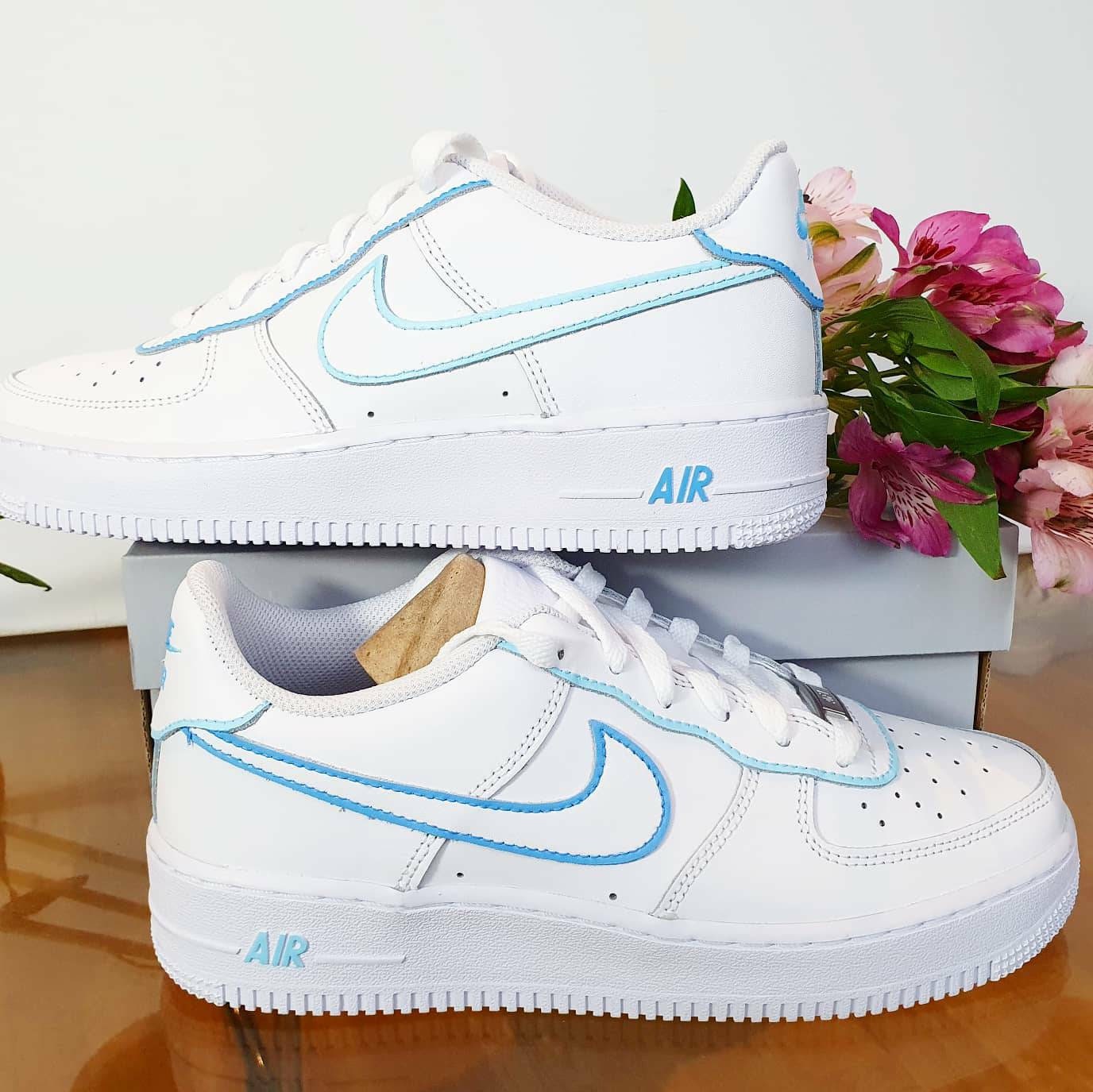 air force 1 blue scribble