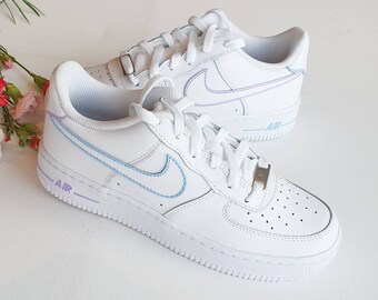 nike air force 1 pink and blue tick