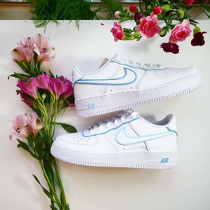 Baby Blue Tick Hand-painted Custom Nike 