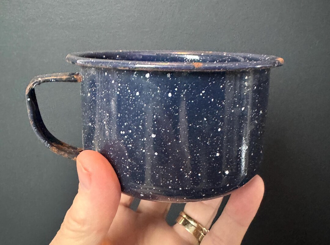 Very Old Rusted Cups Dark Navy Blue Rusty Crusty Enamelware Coffee Cup - Etsy