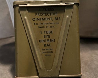 Vintage Military Issue Medication Pocket Kit - Empty Container