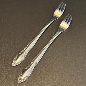 Set of Two Oneida Northland Korea Royal Ballad Stainless Seafood/Cocktail Forks