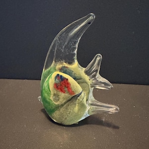 Vintage Glass Angelfish Paperweight