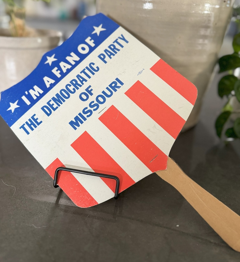 Democratic Party of Missouri Handheld Fan - Cardboard and Wood Handle ...