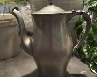 Vintage Pewter Holloware Coffee Pot with Hinged Lid by International Silver
