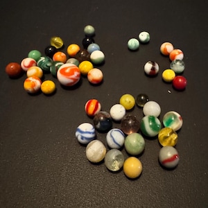 Assortment of Vintage Marbles - Machine Made and Hand Made